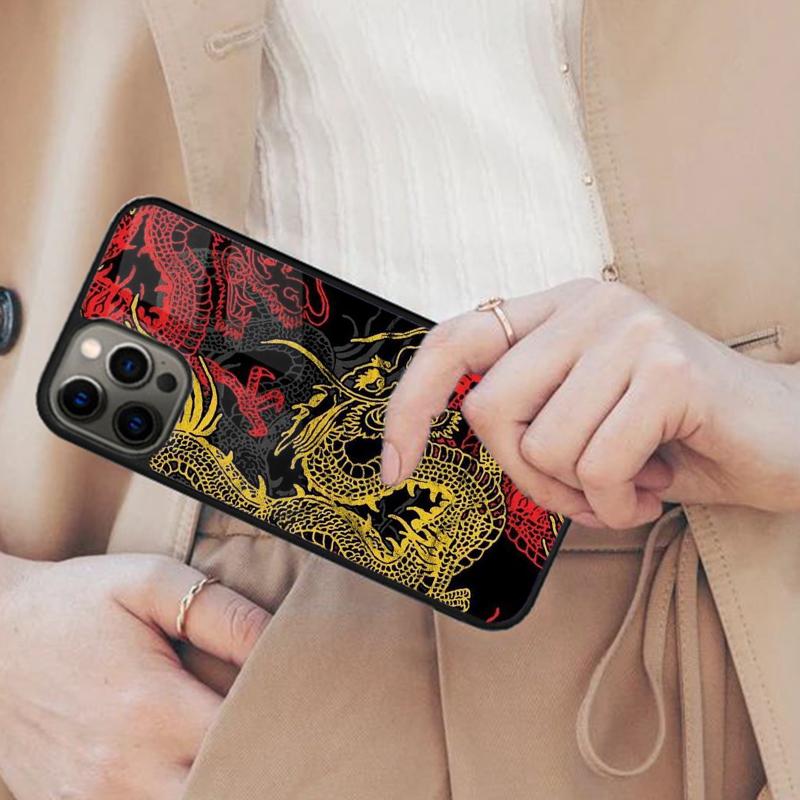 Asian japanese chinese lucky red dragon tattoo Magnetic Phone Case For iPhone 17 Air 16 14 13 12 Pro Max 15 Plus MagSafe Cover
