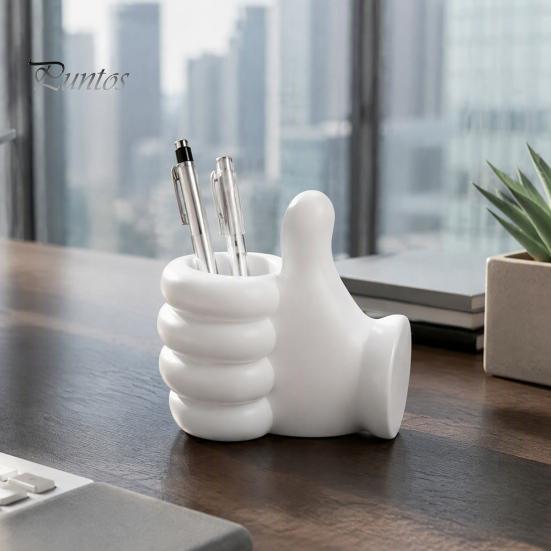 Funny Gesture Pen Stand 3D Printed Thumbs?Up Holder, Shaped Desk Organizer, Creative Durable PLA Stationery Container Pencil Cup, Cute Desktop