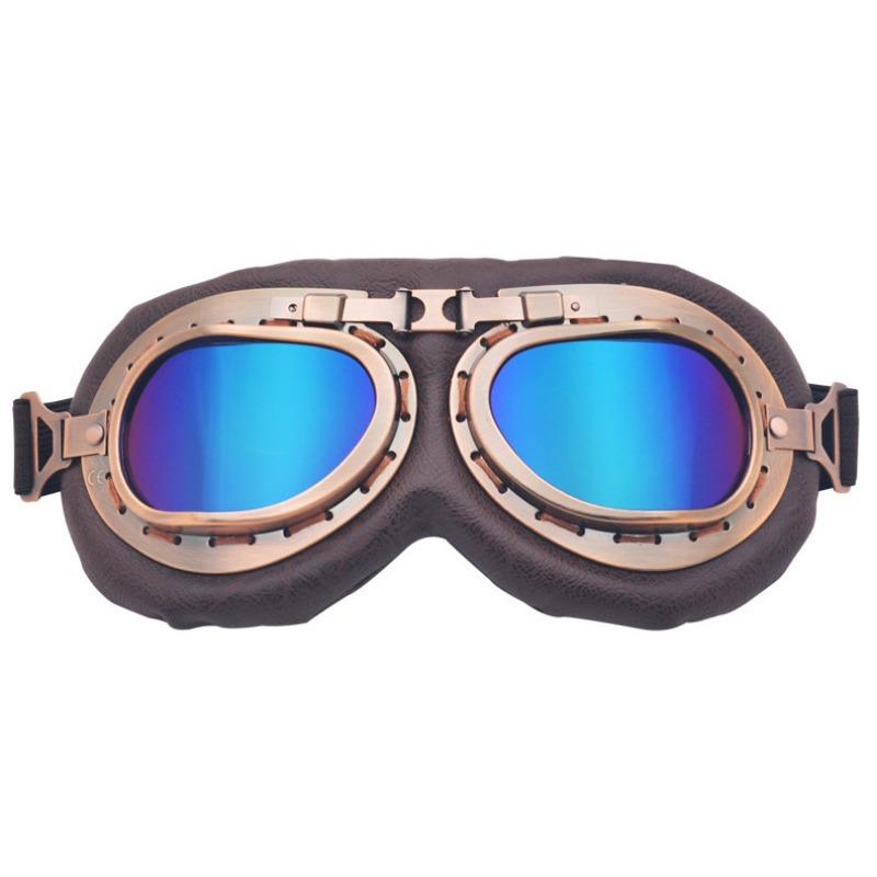 

Ветрозащитные Ретро Мотоциклетные Очки Очки Классические Очки в Стиле Пилота Стимпанк Квадроцикл Велосипед Медный Шлем