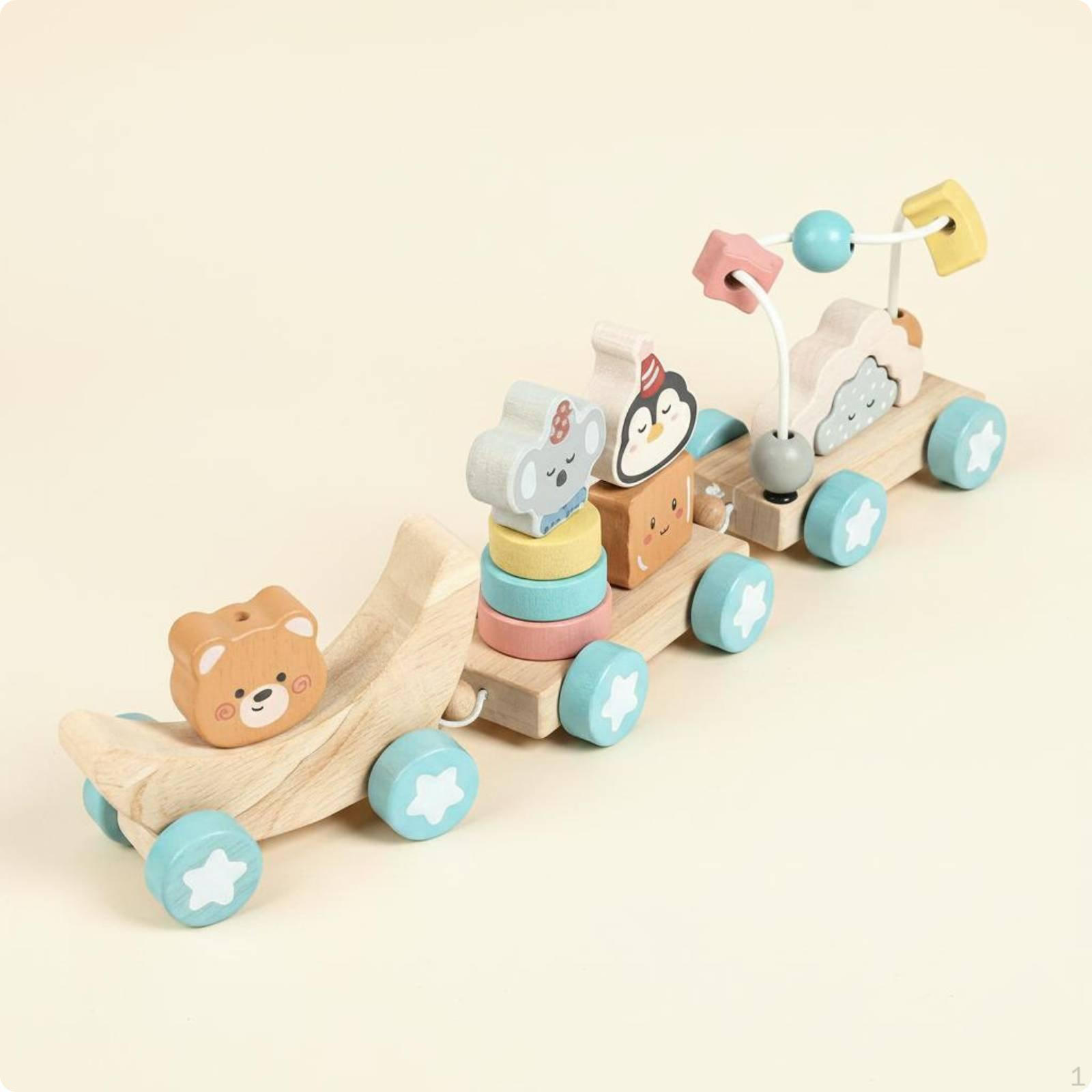 Wooden Animal Train HandEye Coordination Toy Educational ChildCentered Activity Center