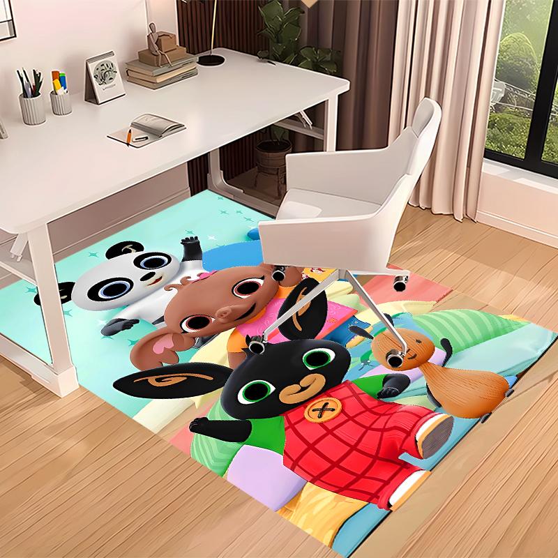 1pc Bing Print Area Rug - Soft, Washable Non-Slip Indoor Mat for Office Chairs, Living Room, Home Office Decorative Rug
