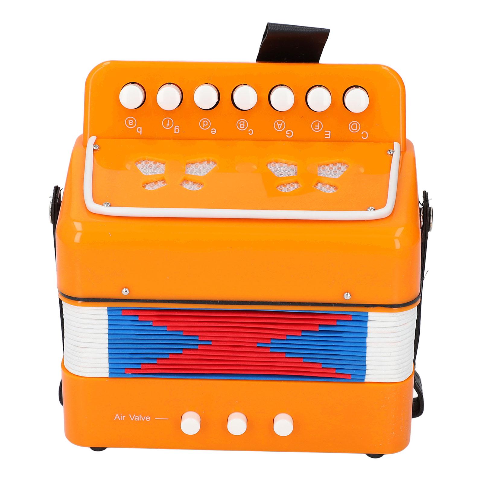 

Детский аккордеон Музыкальные инструменты 7 клавиш Управление Легкий Экологичный Легко играть оранжевый