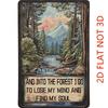 Vintage Wald Metallschild, Rustikal In den Wald gehe ich Zitat, Retro Wanddekor für Zuhause Büro Bar Café Tür, 8
