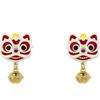 Chinese Style 2024 Red Little Lion Bell Pendant Earrings for Women Cute Dragon Earrings New Year Festive Jewelry Gifts