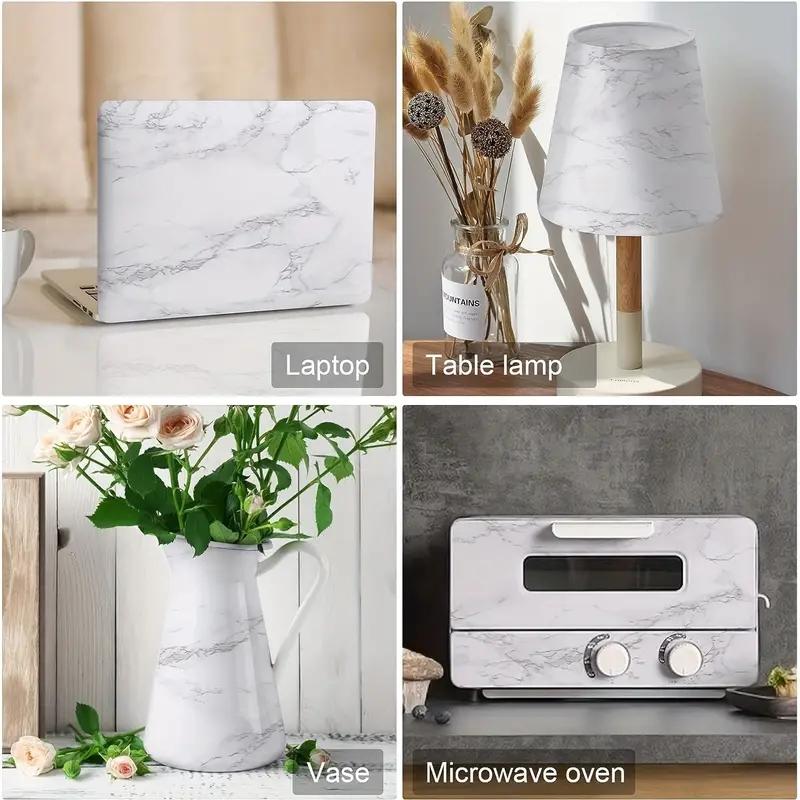 Marble Effect Vinyl Wallpaper - Self-Adhesive, Removable, Glossy Finish, Texturizing Pattern, Random Match, Peel and Stick Count