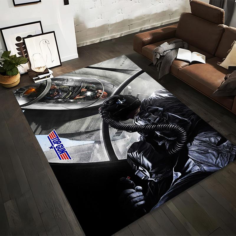 

Top Gun Fighter Jet Pilot Themed Rug with Aircraft Cockpit Design Suitable for use as an anti-slip for living room bedroom sofas 40x60cm( 15x23in )