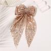 Sequined Ribbon Hair Bows Hair Styling Accessory for Daily and Special Event Sparkling Hair Clip for Women Girl Party Wear