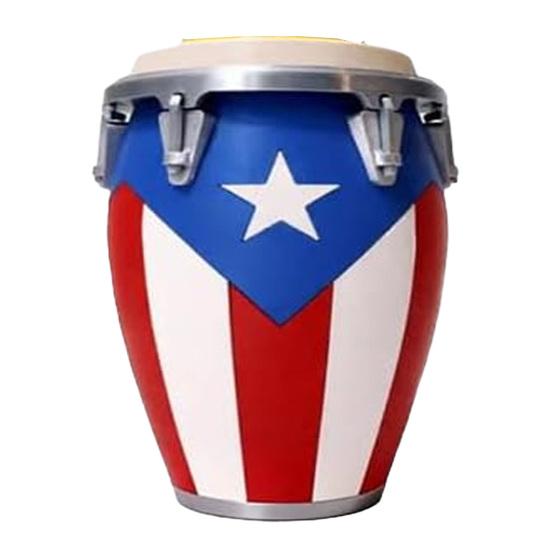 Puerto Rican Flag Conga Style 3D Printed Can Holder, Beverage Insulator, Lightweight 12oz Can Cooler for Parties Beaches Barbecues Caribbean Gift