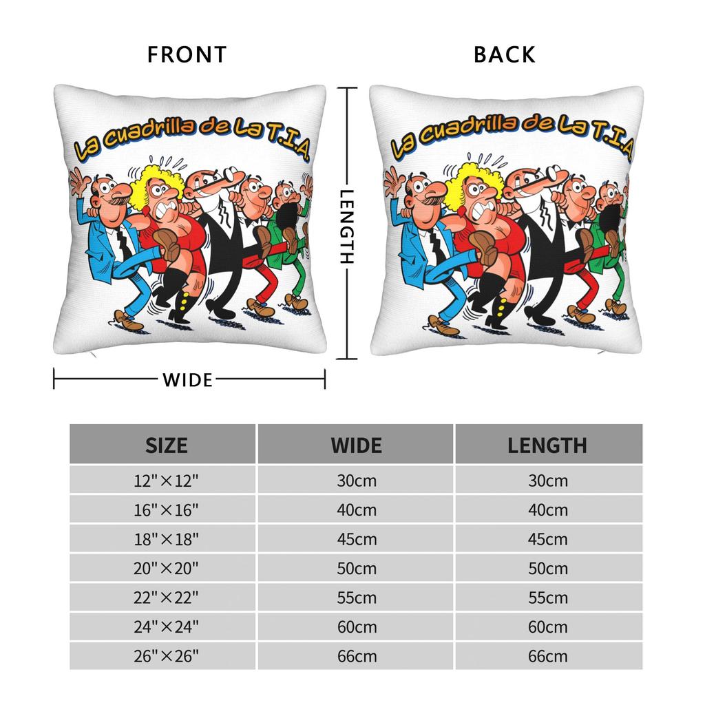 Mort & Phil Mortadelo y Filemón Pillow Case Square Pillow Cover Kawaii Pillowcases For Living Room Bed Chair