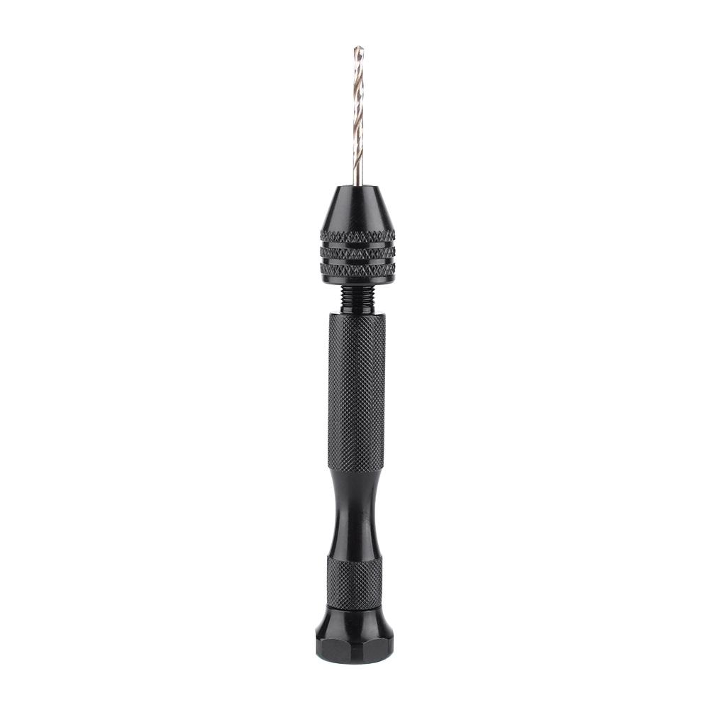 Mini Aluminum Hand Drill Bit With Keyless Chuck+10 Twist Drills BitRotary Tools Woodworking