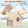Creative Solid Wood Hummingbird House Outdoor Wooden Bird Nesting Box Hanging Birdhouse Feeder for Garden Yard Patio Decoration