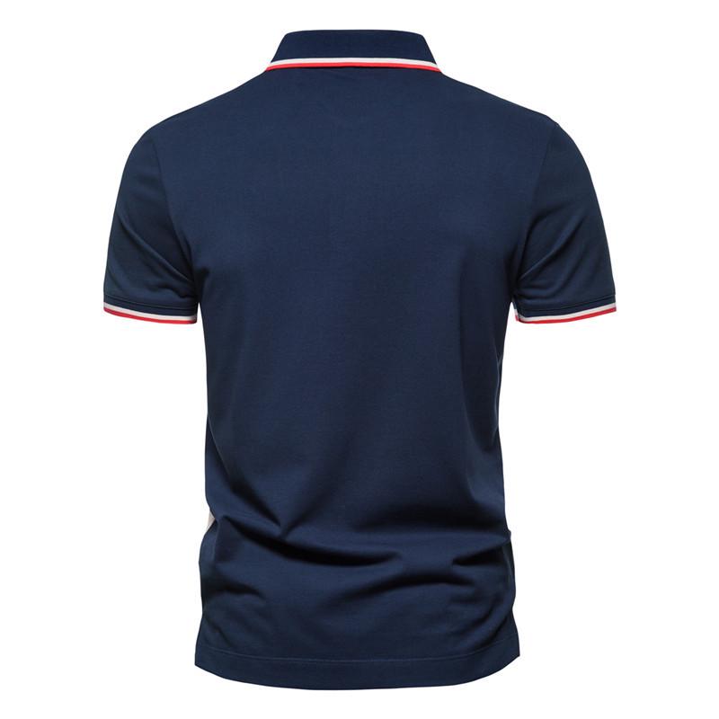 2021 Summer Color Block Striped Polo Shirt: European Size Men's Casual Short Sleeve T-Shirt