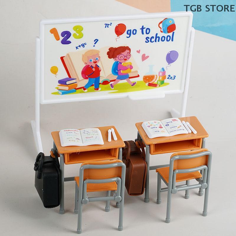 1:12  Classroom Desk Blackboard Book Bag Furniture Dollhouse Miniature Simulation Home Model Decor Toy Doll House Accessories