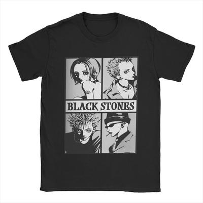 Nana Osaki Anime Black Stones T Shirts for Men Cotton Unique T-Shirts Crew Neck Tees Short Sleeve Tops Gift Idea