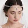 Chaîne de Front Goutte d'Eau Femme Simple Exotique Princesse Élégant Tempérament Strass Cheveux Mariée Mariage Coiffe