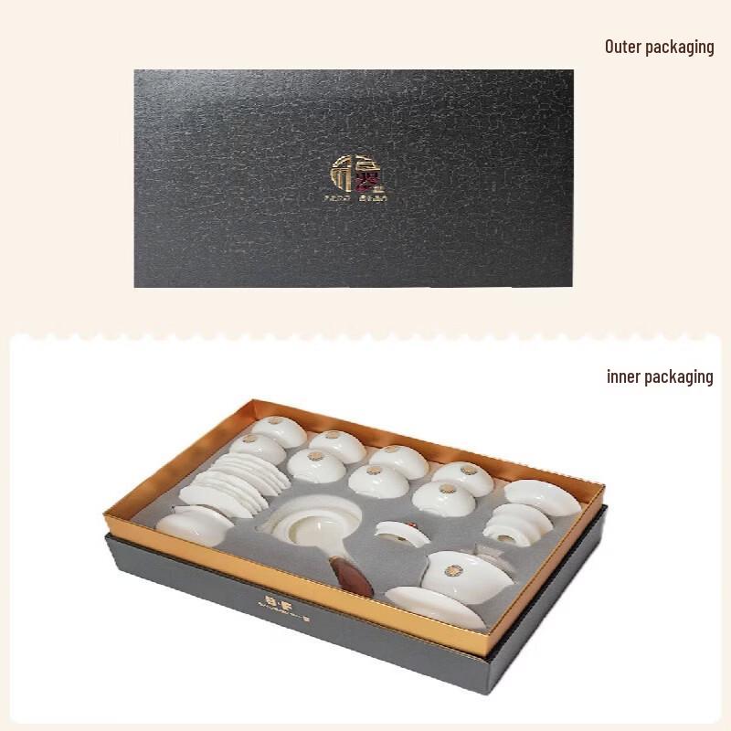 Changshegnyuan Golden Jade Blessing Ceramic Tea Set