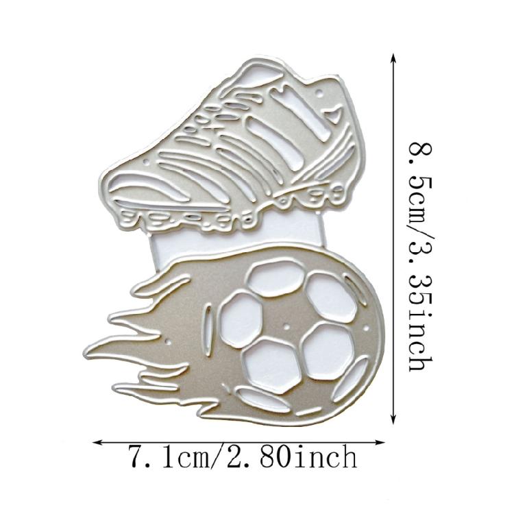 Metall Stansmall Fotboll Präglingmall Schablon Scrapbooking för Kort Stansning