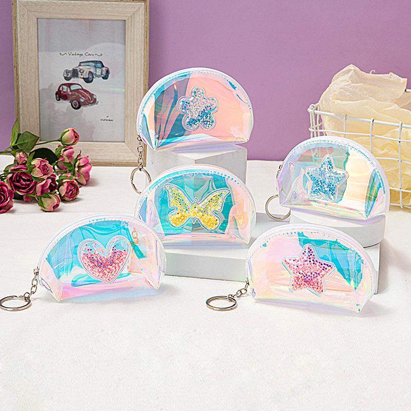 

Женщины Красочные Прозрачные Ключи Сумка Лазерный Кошелек Держатель Карты Монета Кошелек Мультяшный Кошелек Симпатичный
