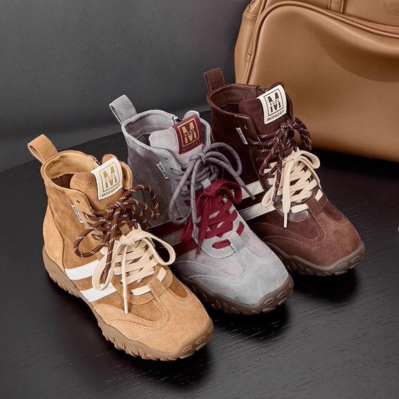 

Martin boots women s inner height increase small autumn and winter velvet retro versatile thick bottom casual sports high top 40 хакі