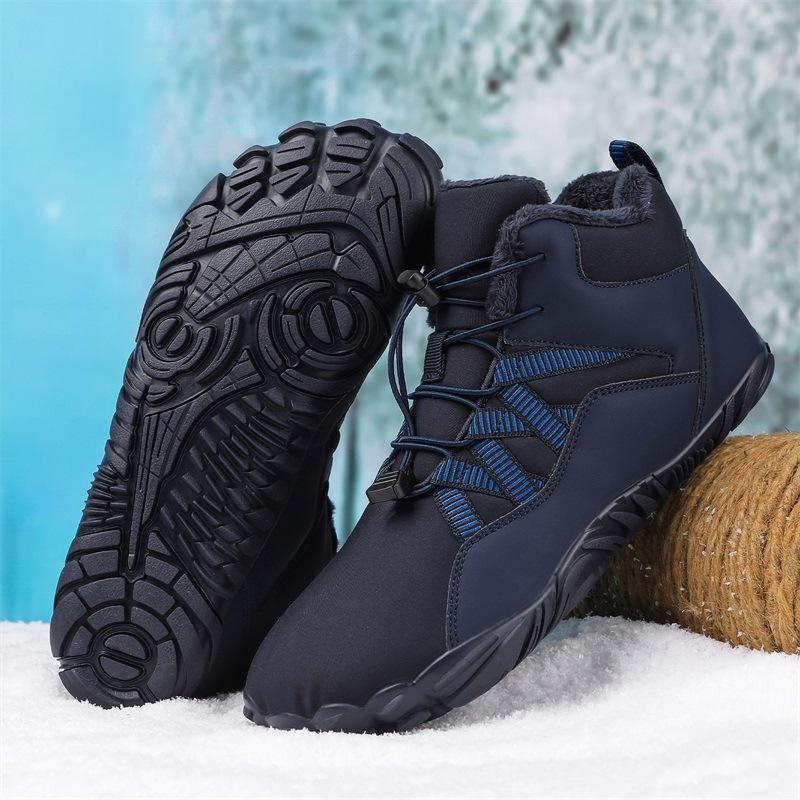 Outdoor Hiking and Mountaineering Cotton Shoes - Waterproof Cold-Resistant Anti-Slip Durable Fleece-Lined Insulated Snow Boots for Workwear