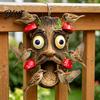 Fence Mount Bird Feeder Tree Face Feeder Funny Garden Sculpture Decorative Outdoor for Trees Fences Posts Walls Hanging