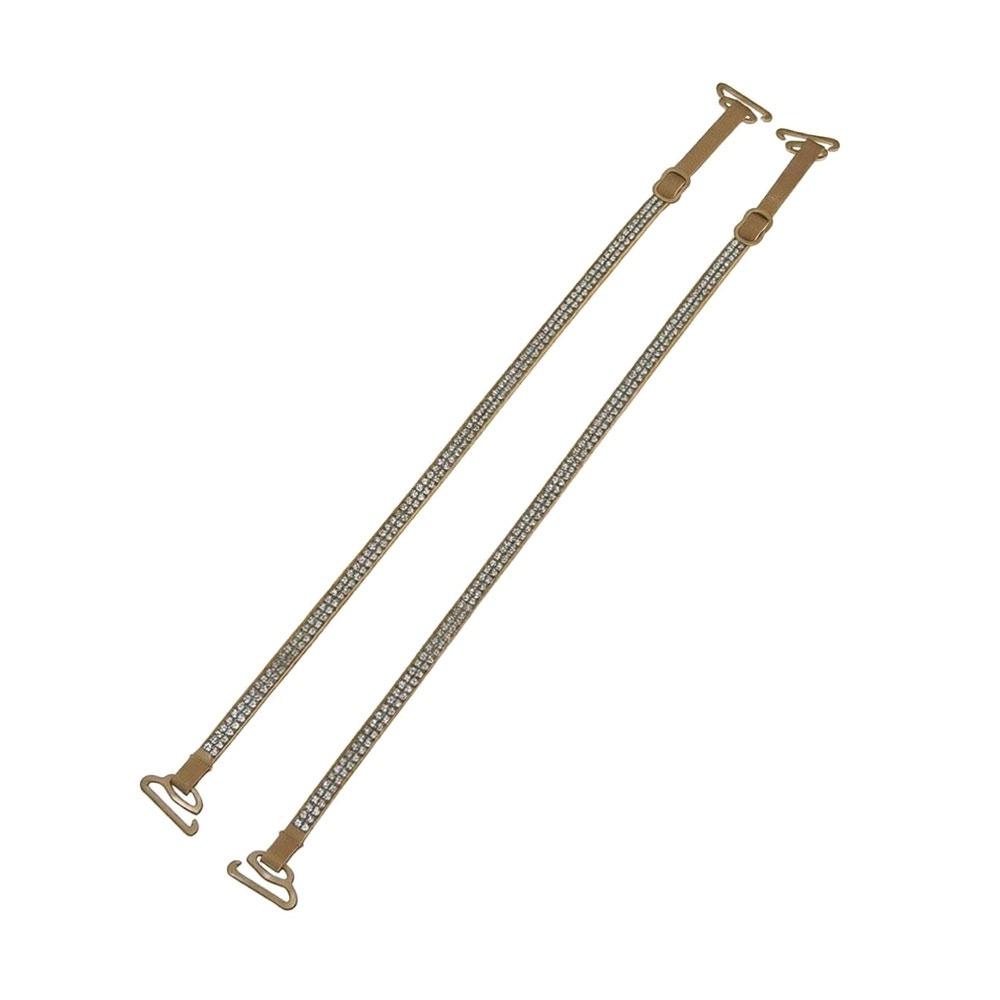 

1Pair Adjustable Lingerie Strap Detachable Bra Shoulder Strap Wedding Party Dress Skin/White Diamond