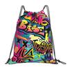 Bolsas con Cordón de Graffiti para Mujeres Hombres Plegables Ligeras Mochila Deportiva para Gimnasio Colección de Cómics Americanos Mochilas de Entrenamiento Pop Art