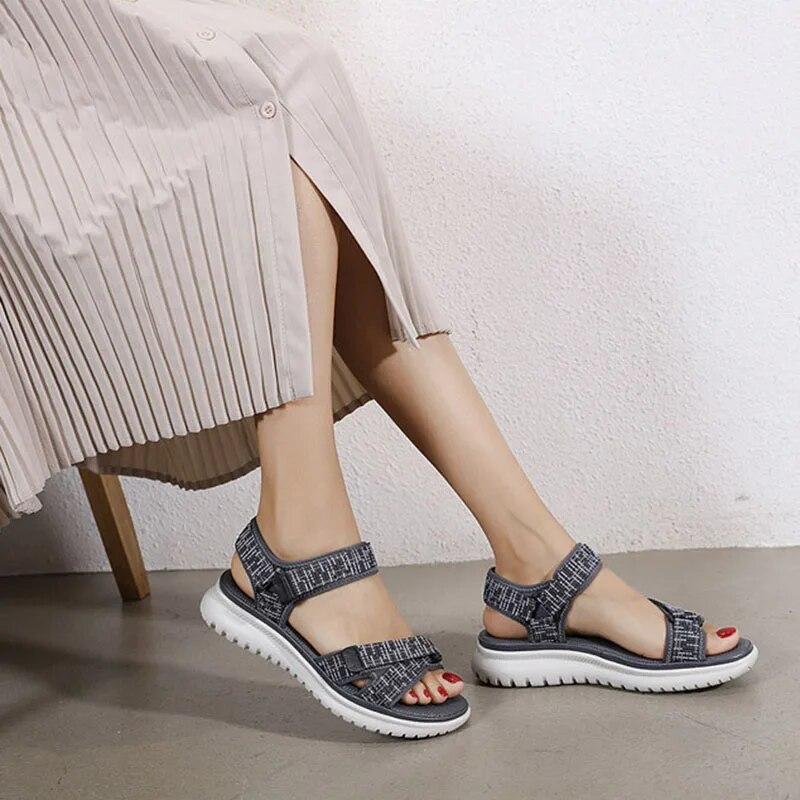 2026 Fashion Sandals Women Summer Shoes Soft Comfortable Summer Holiday Flat Ladies Sandal Plus Size 42