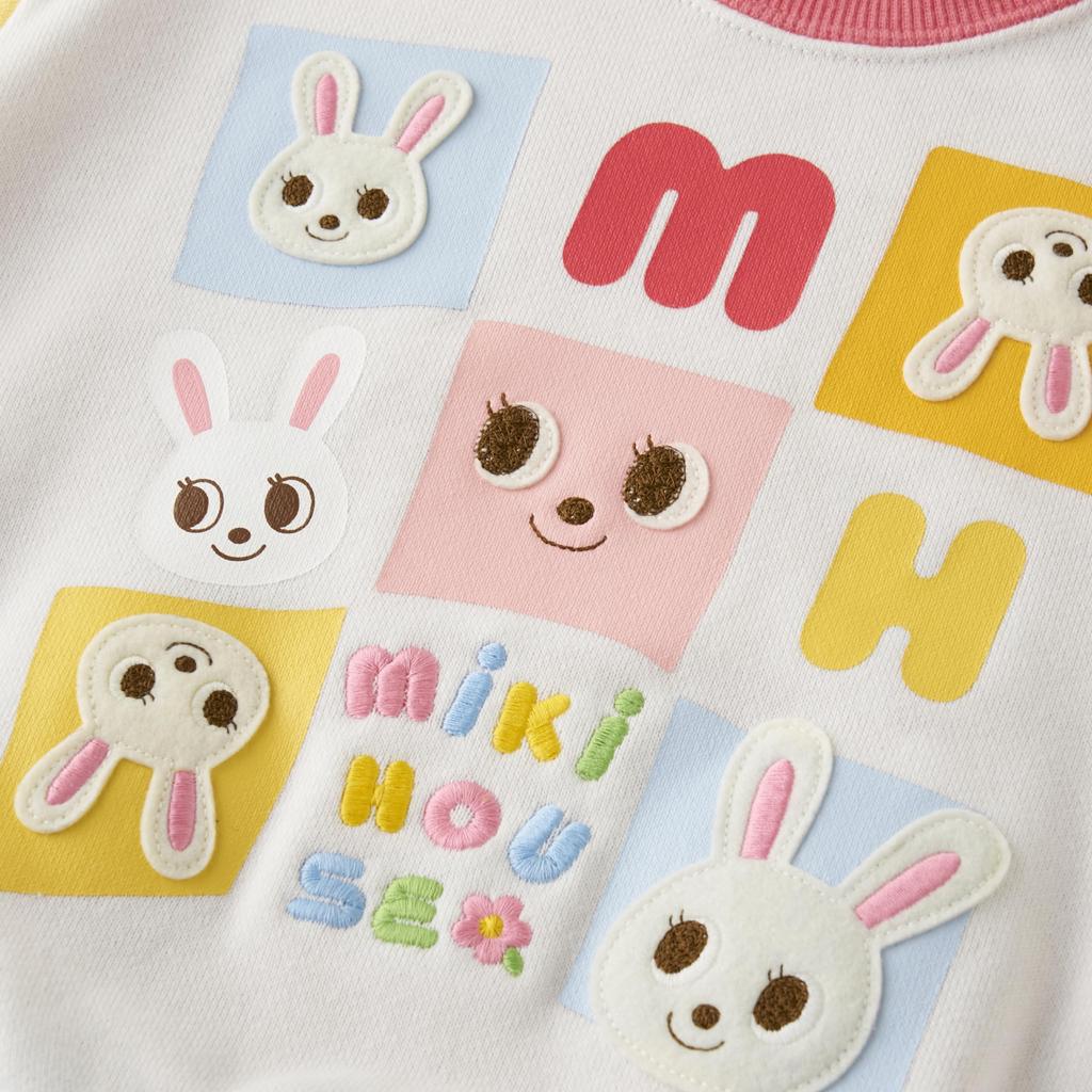 Dlouhá Made in Multicolor [MIKI HOUSE] Mikina, Rukáv, Králík, Japonsko, Dívky, Miminka, Děti, Dětské oblečení, 13-5611-689, 120 cm,
