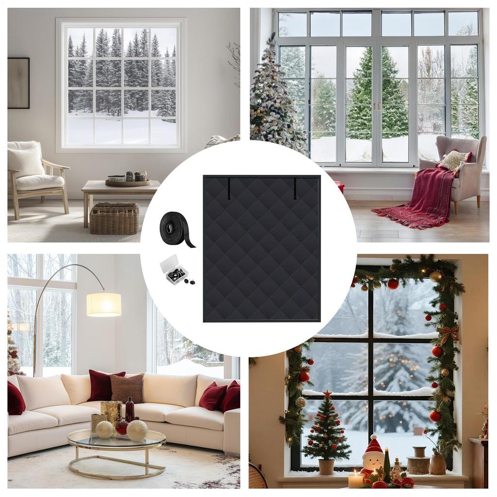 Winter Window Cover Insulated 3-Layer Covering Warm Winter Window Insulation Kit for Bedroom Home Basement Living Room Garage
