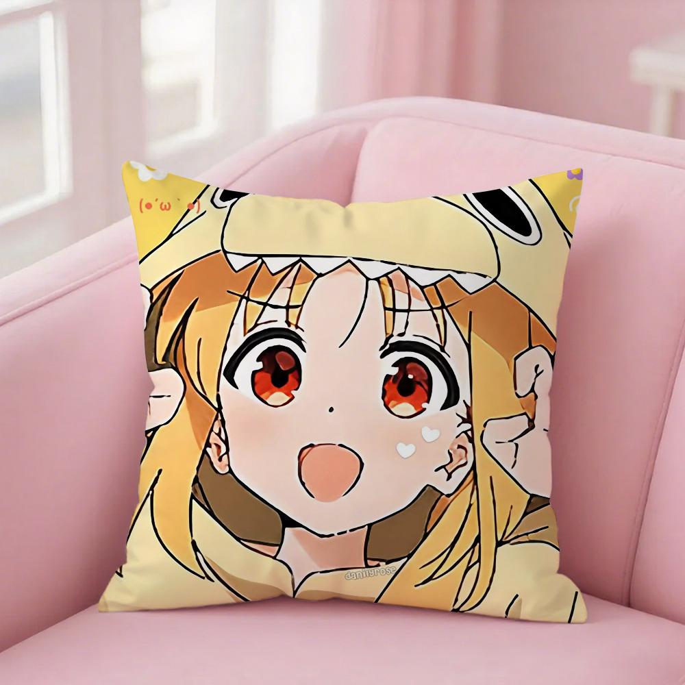 Bocchi The Rock Pillow Case Square Double-Sided Printing Short Plush Sofa Cushion Cover Bedroom Bedside Pillow