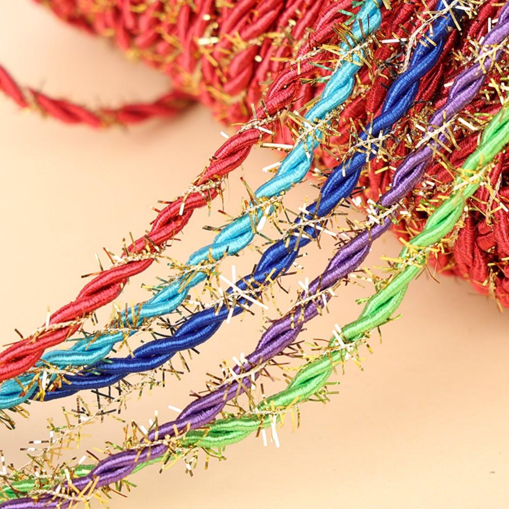 2.5mmx15m Glitter Metallic Braided Cord - 2-Ply Sparkle Rope for Gift Wrapping, Jewelry Making, Clothing Accessories & Craft DIY