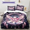 Pink Pokemon Pattern Bedding Quilt Set Quilt Cover Pillowcase Home Decoration Birthday Gift (1 * Duvet Cover + 2 * Pillowcase, Without Core)