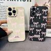 Pink Bow Is Suitable for iPhone15 Mobile Phone Case 14PROMAX All-inclusive 13 Anti-drop 16/15 Protective Case 17.