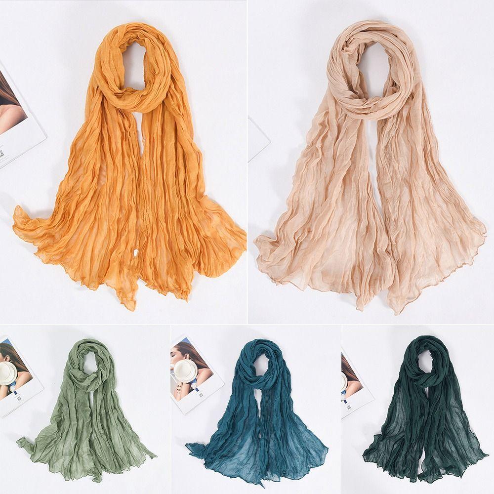 Long Shawls Sun Protection Wrap Hijab Summer Scarf  for Women Men