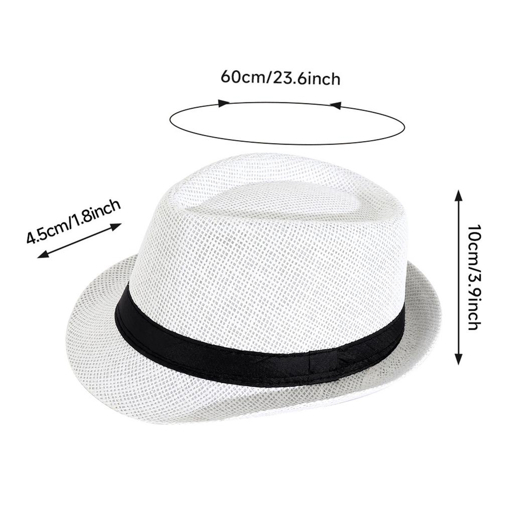 Fashion Sun Hat Unisex British Style Outdoor Straw Beach Hat for Men Women Summer Sun Protection Wide Brim Hat