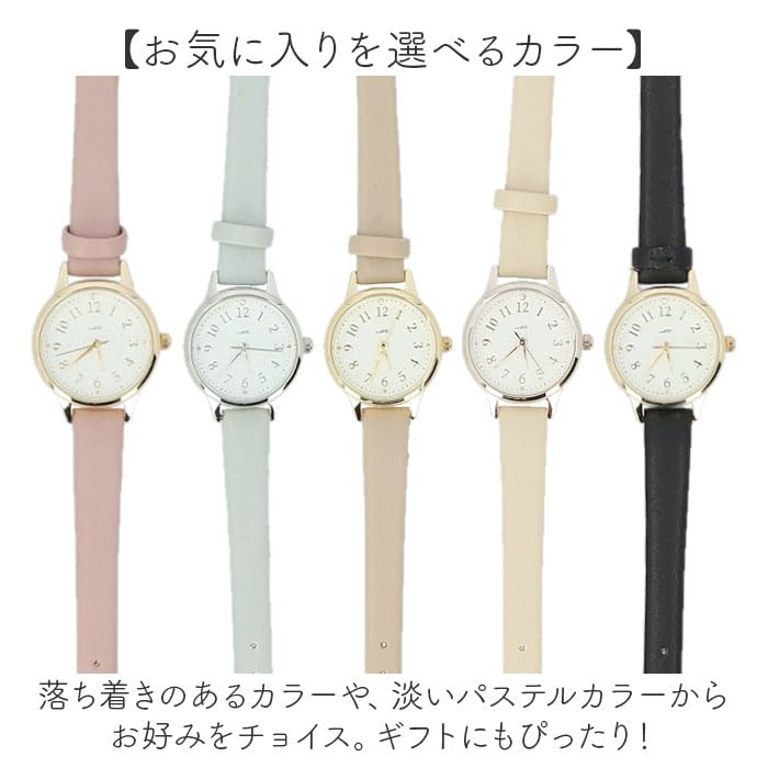 Fieldwork Analog Wristwatch with Barrette and Faux Leather, JN049-3, Pink