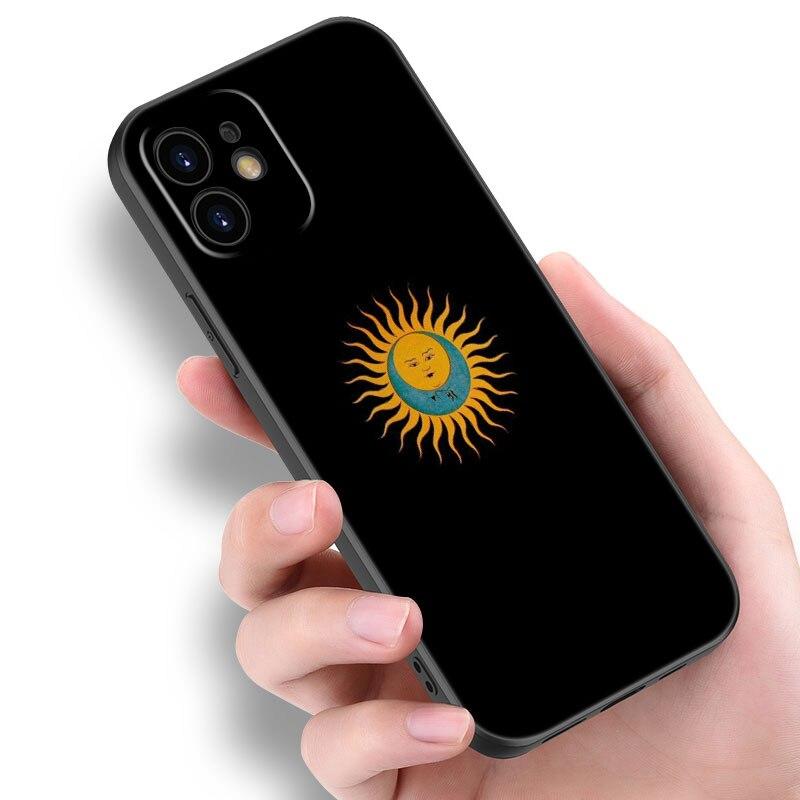 Funny Sun Moon Face Phone Case For Apple iPhone 14 13 12 Mini 11 Pro Max 7 8 XR X XS 7 8 Plus SE 2020 2022 Black Cover