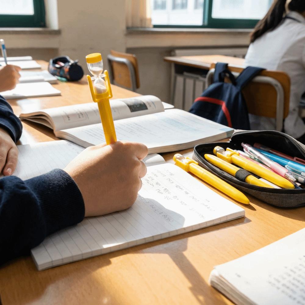 Twist Mechanism Hourglass Ballpoint Pen Black Ink Sand Clock Pen Novelty Pen  Study Gift