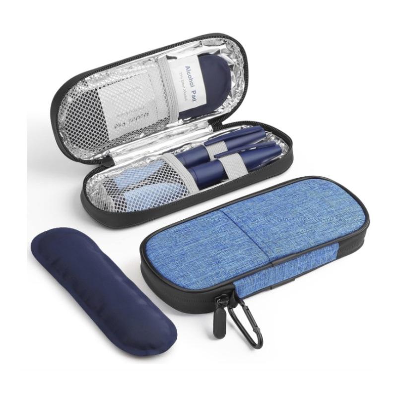 Insulin Cool Bag with 2 Ice Packs, Diabetic Bag for Diabetic Utensils, Safe and Cold, Medication Diabetic Cooler for Travel