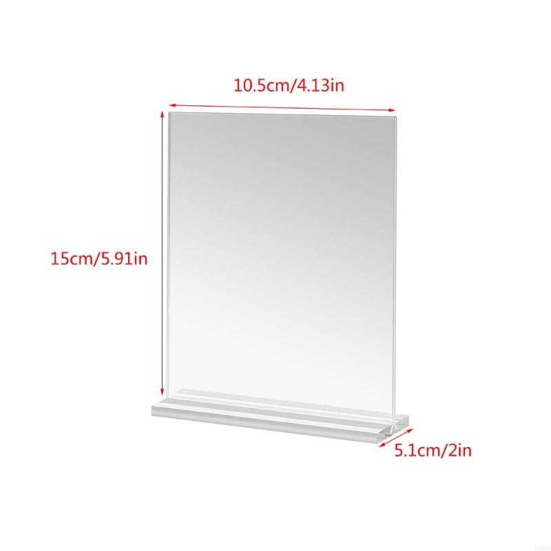 62KD Acrylic Picture Holder Clear Acrylic Sign Holder Frames for Documents And Memory 4x6inch Photo