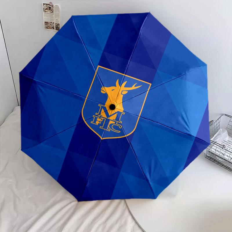 Mansfield Town Football Club Pattern, Automatic Folding Umbrella, Portable and Foldable Design, 8 Ribs, a Christmas or Birthday Gift.