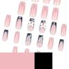 24 Pieces French 3D Water Ripple Wearing Nail Three-dimensional Bow Pearl Manicure Flash Diamond Star Fake Nail Nail Patch