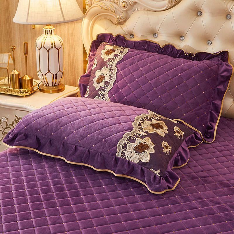 Thickened Cotton Crystal Fleece Pillowcase A Pair of Coral Fleece Flannel Pillowcase 48*74cm