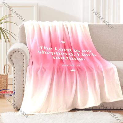 6 Size Christian Bible Psalm Flannel Art Blanket Sofa Bed Cover Four Season Soft Fluffy Quilt Blanket Flannel Throw Warm Gifts