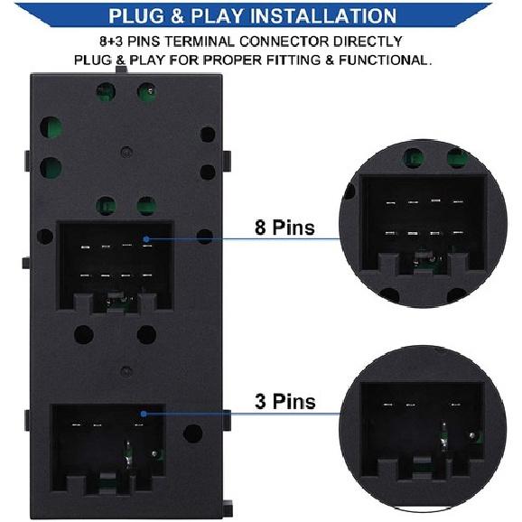 2PCS Window Switch Control for 2003-2008 Ford F-150 Lincoln Mercury 4L1Z14529AA