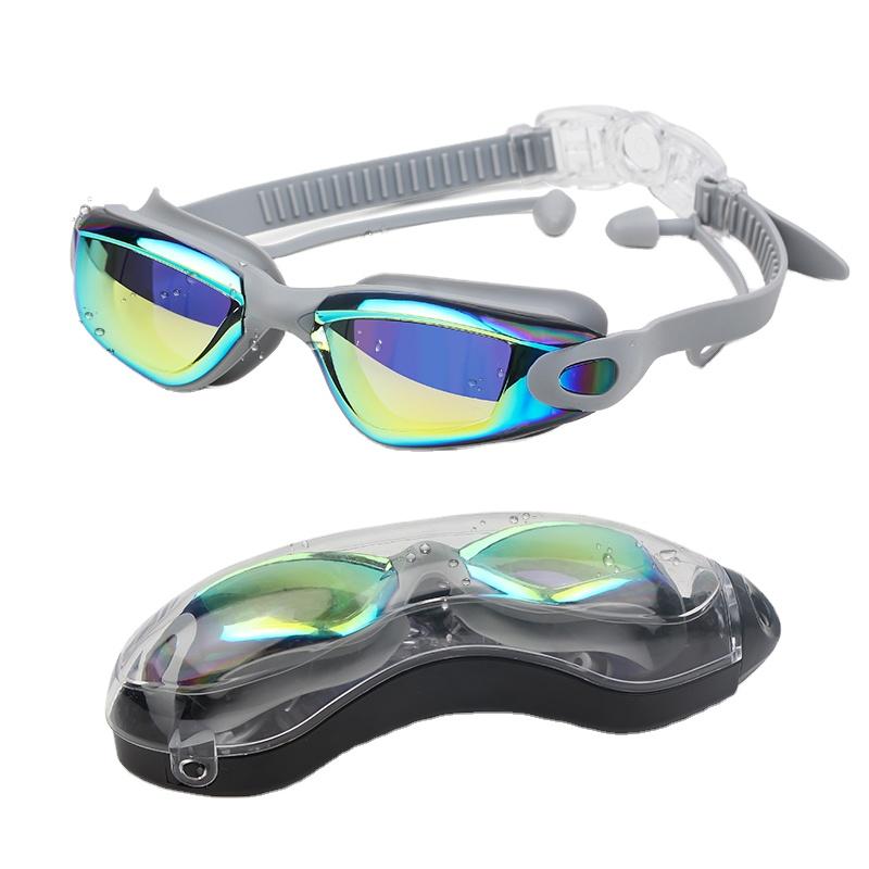 Men Woman High Definition Goggles Swimming  Adult Water-Proof Goggles Anti-fog Silicone Custom Goggles
