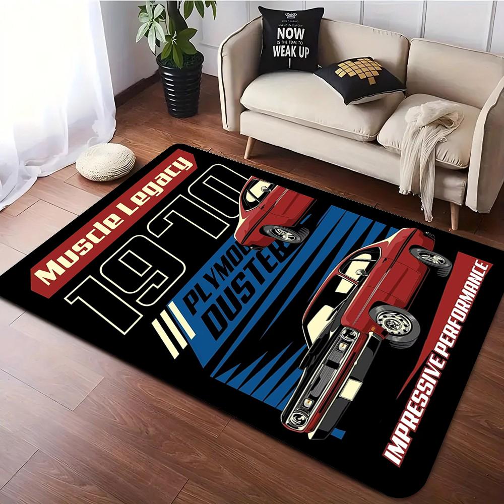 Vintage Japanese Manga Style Carpet for Living Room Bedroom J-DM Racing Car Retro Print Classic Cars Carpet for Home Decor Gifts