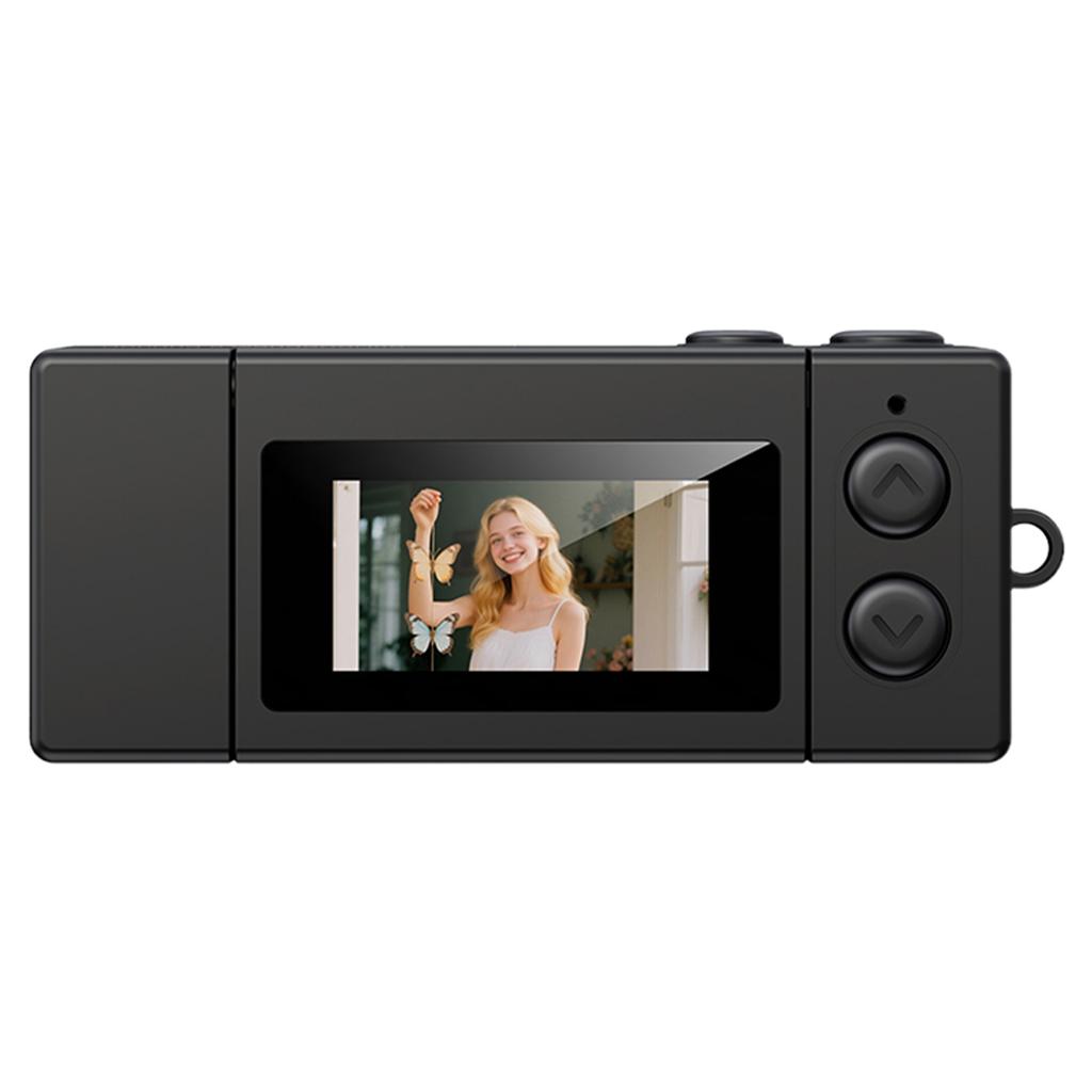 LK030 Thumb Keychain Camera 180° Flip Selfie Screen with Flashlight Multiple Filters Very Small Camcorder Audio Video Recorder