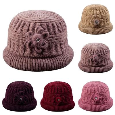 NEW Windproof Women's Fisherman Hat Knitted Stretchy Middle-aged Hat Soft Grandma's Hat Autumn and Winter